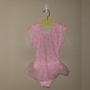 Body Motion Glitter Bows Vintage Girls Ballerina Leotard Size 8/10